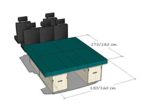 Module ID-BALLE : vue 3D aménagement van par ID CAMP