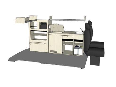 Module ID-FILE M : vue 3D aménagement van par ID CAMP