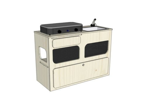 Module ID-INETTE M : vue 3D aménagement van par ID CAMP