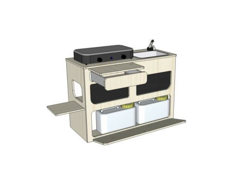 Module ID-INETTE M : vue 3D aménagement van par ID CAMP