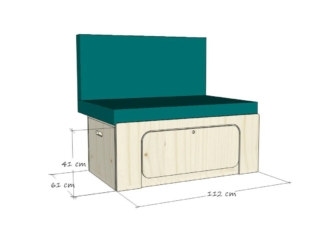 Module ID-PEIGNE L : vue 3D aménagement van par ID CAMP