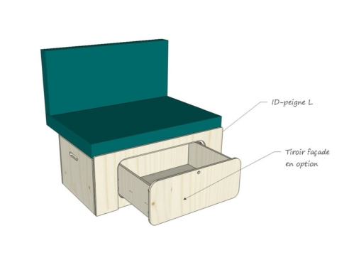 Module ID-PEIGNE L : vue 3D aménagement van par ID CAMP
