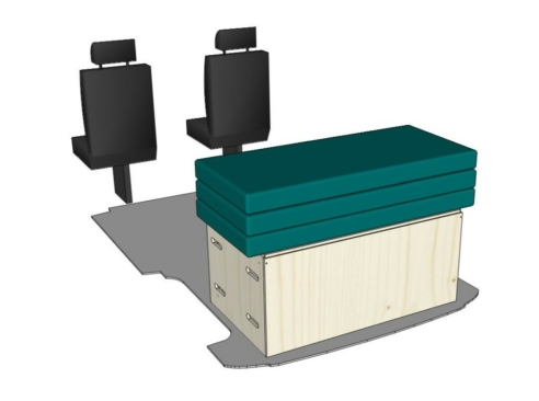 Camper box ID PLIE M : vue 3D aménagement van par ID CAMP