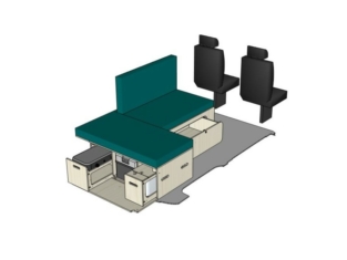 Mix ID-PLIE S + ID-PEIGNE L : vue 3D aménagement van par ID CAMP